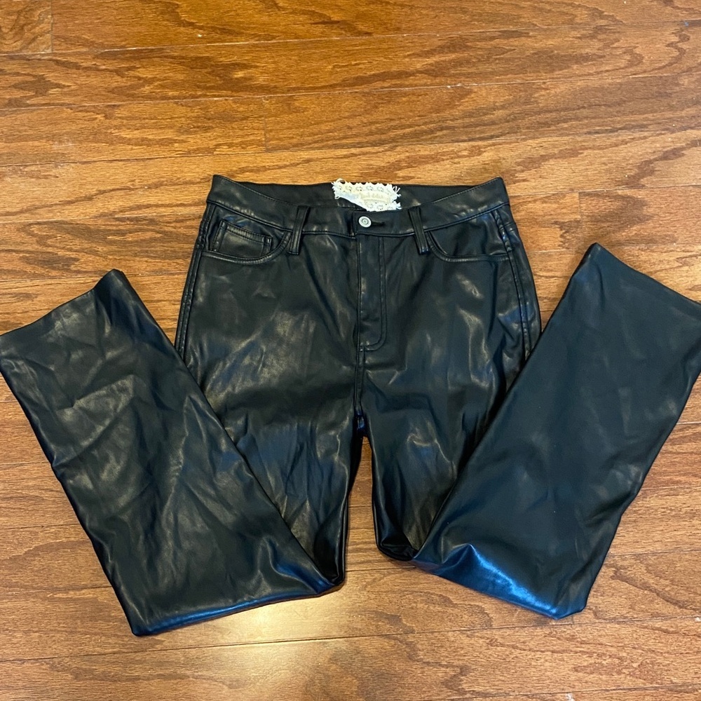 Altar'd State whimsigoth Black leathery feel Straight Leg Jeans